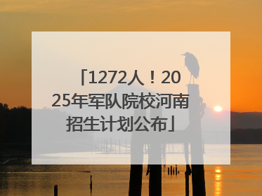 1272人！2025年军队院校河南招生计划公布