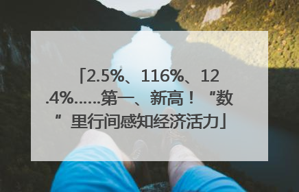 2.5%、116%、12.4%……第一、新高！“数”里行间感知经济活力