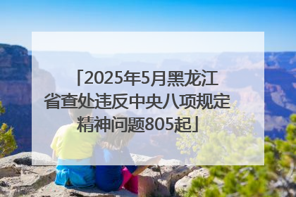 2025年5月黑龙江省查处违反中央八项规定精神问题805起