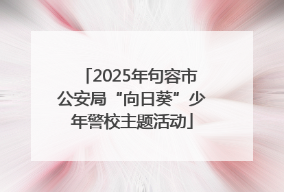 2025年句容市公安局“向日葵”少年警校主题活动