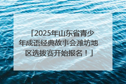 2025年山东省青少年成语经典故事会潍坊地区选拔赛开始报名！