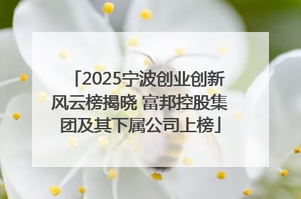 2025宁波创业创新风云榜揭晓 富邦控股集团及其下属公司上榜