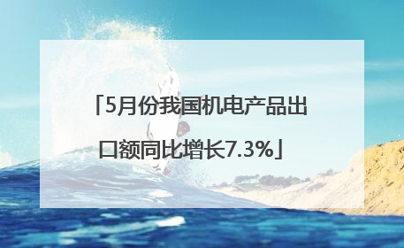 5月份我国机电产品出口额同比增长7.3%