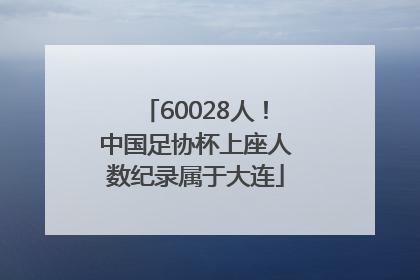 60028人！中国足协杯上座人数纪录属于大连