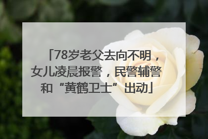 78岁老父去向不明，女儿凌晨报警，民警辅警和“黄鹤卫士”出动