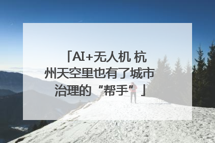 AI+无人机 杭州天空里也有了城市治理的“帮手”